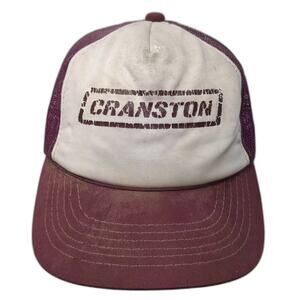 Cranston Headwear Trucker Hat Snapback Mesh Back Cap Red White Adjustable